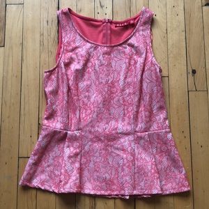 Elle Pink lace peplum tank top